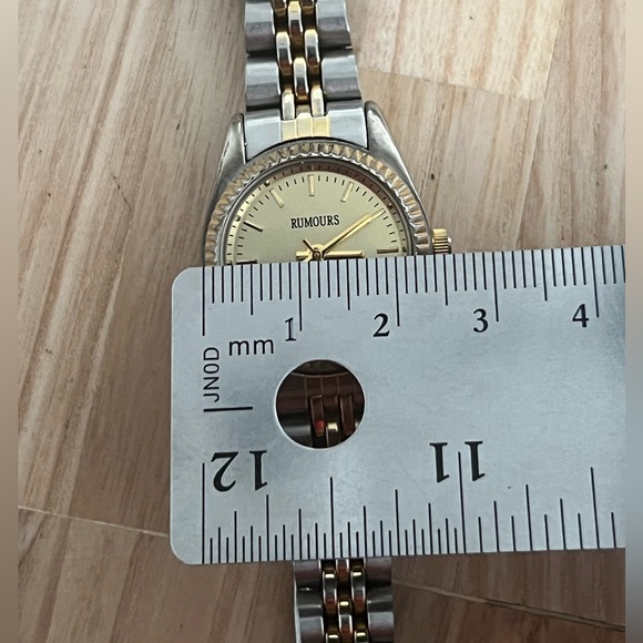 Rumours Ladies Watch Two Tone Bracelet Gold Tone Dial Gold Hands Markers - Picture 12 of 14